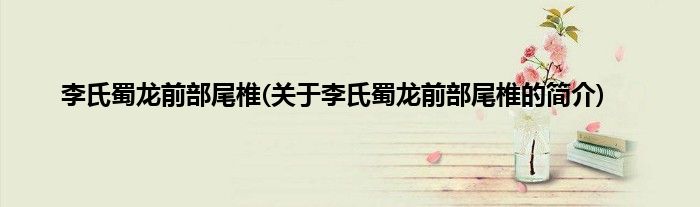 李氏蜀龙前部尾椎(关于李氏蜀龙前部尾椎的简介)