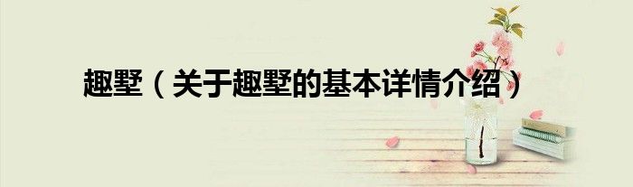 趣墅（关于趣墅的基本详情介绍）