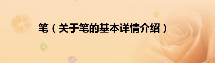笔（关于笔的基本详情介绍）
